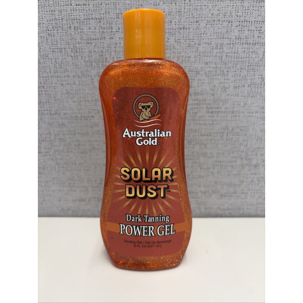 Australian Gold SOLAR DUST Dark Tanning POWER GEL Glistening Bronze Glow 8 oz